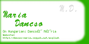 maria dancso business card